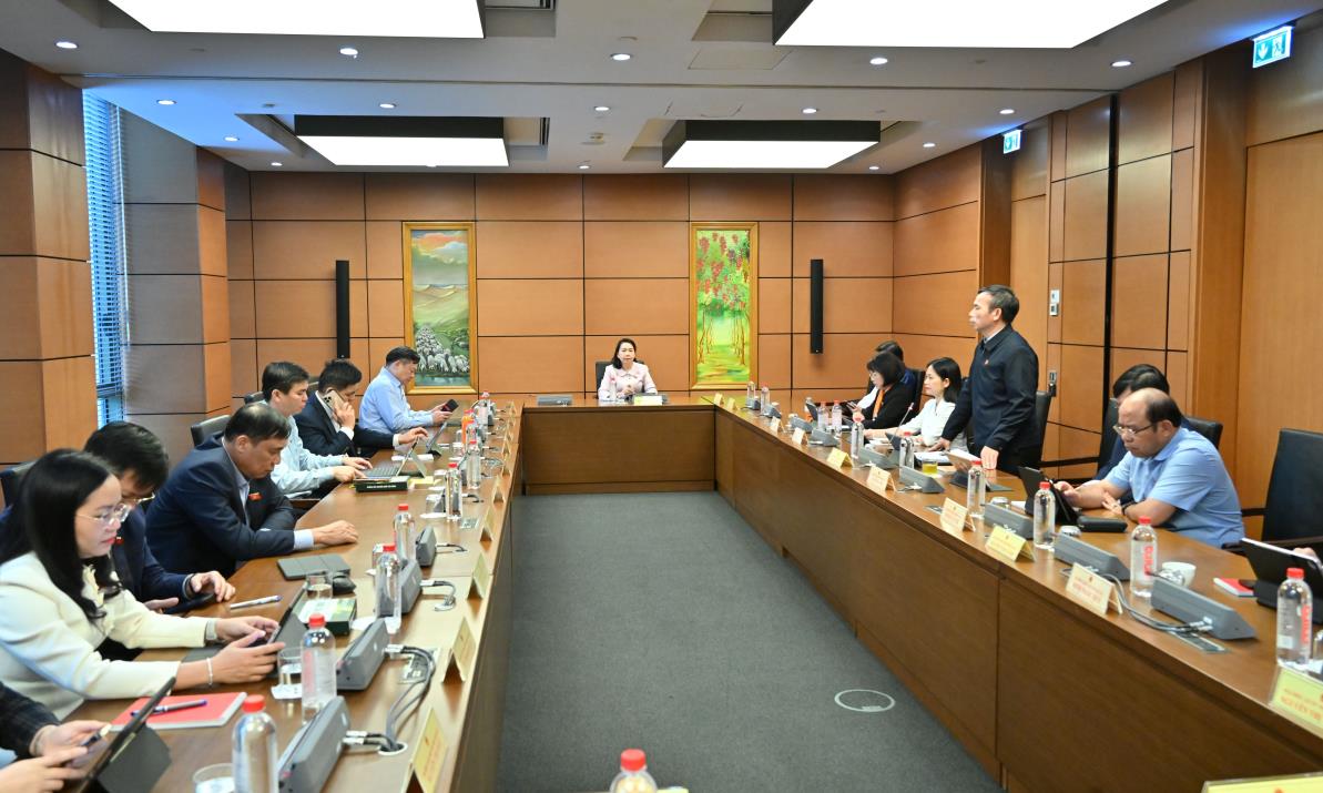 Kỳ họp thứ 10, Quốc hội khoá XV: Thảo luận tại tổ về dự án Luật Toà án chuyên biệt tại Trung tâm tài chính quốc tế và dự thảo Nghị quyết của Quốc hội về cơ chế, chính sách phát triển năng lượng quốc gia giai đoạn 2026 - 2030